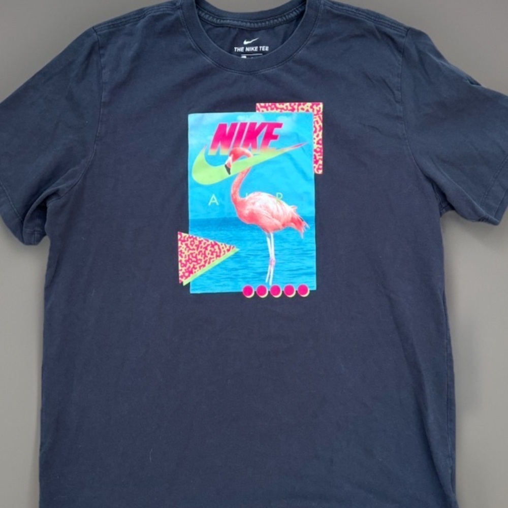 Men’s Nike Air Beach Flamingo Black Tee Tshirt size Large in GUC - Picture 1 of 5